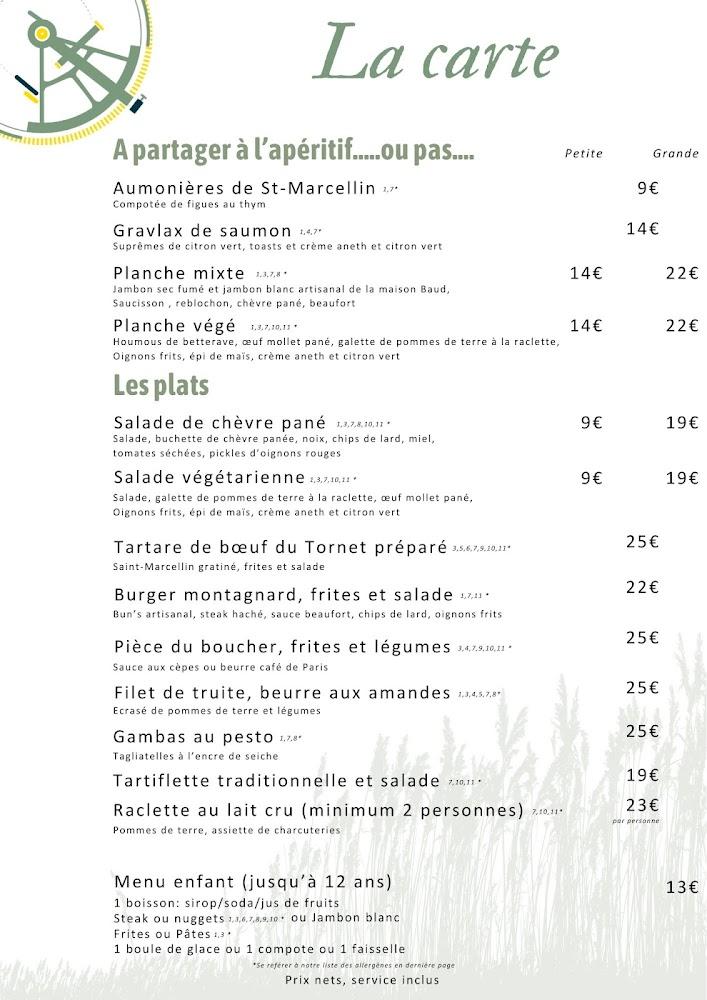 Chalet du Tornet - Menu Image 1